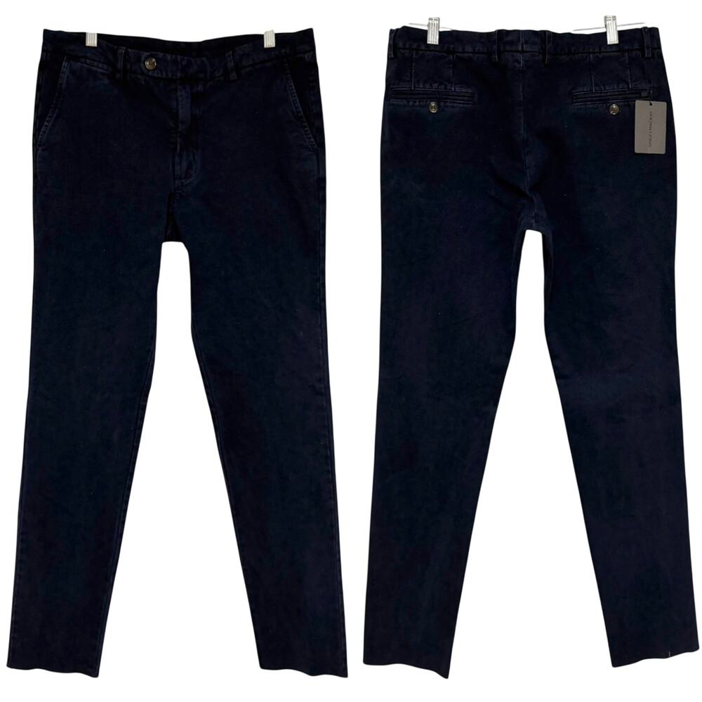 NEW SPIER & MACKAY Men's Heavy Canvas Extra Slim Chino Pants Navy Blue Size 36